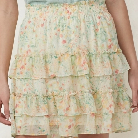 LC Lauren Conrad Daydream Floral Mini Skirt Jackie Fleurs XXL - Picture 1 of 9